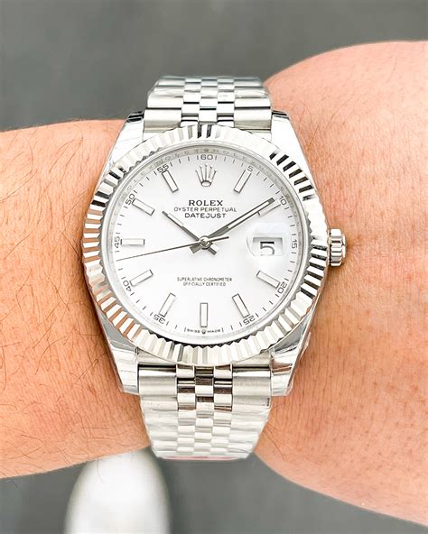 rolex datejust with fluted bezel|Rolex Datejust 41 white dial.